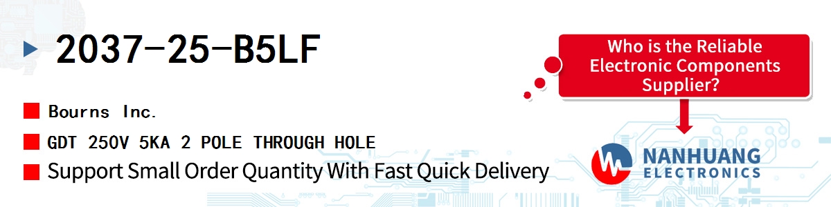2037-25-B5LF Bourns GDT 250V 5KA 2 POLE THROUGH HOLE