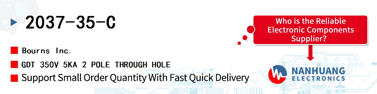2037-35-C Bourns GDT 350V 5KA 2 POLE THROUGH HOLE