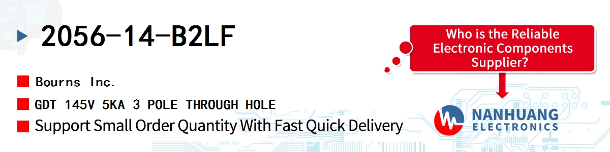 2056-14-B2LF Bourns GDT 145V 5KA 3 POLE THROUGH HOLE