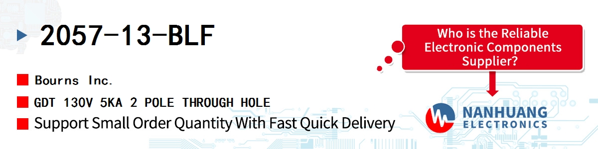 2057-13-BLF Bourns GDT 130V 5KA 2 POLE THROUGH HOLE