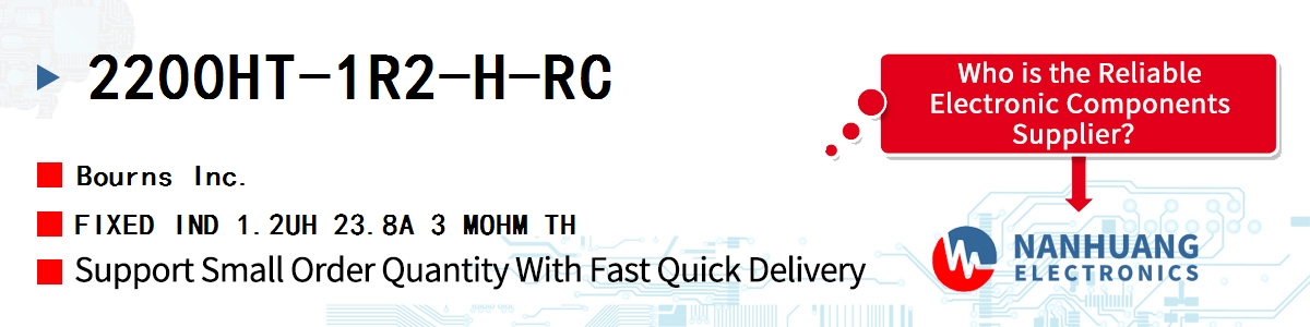 2200HT-1R2-H-RC Bourns FIXED IND 1.2UH 23.8A 3 MOHM TH