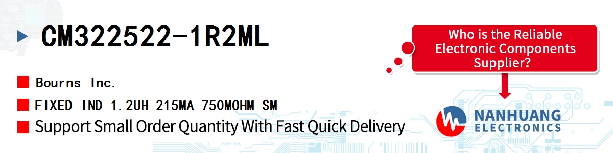 CM322522-1R2ML Bourns FIXED IND 1.2UH 215MA 750MOHM SM
