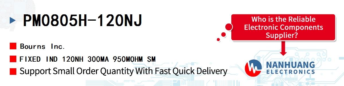 PM0805H-120NJ Bourns FIXED IND 120NH 300MA 950MOHM SM