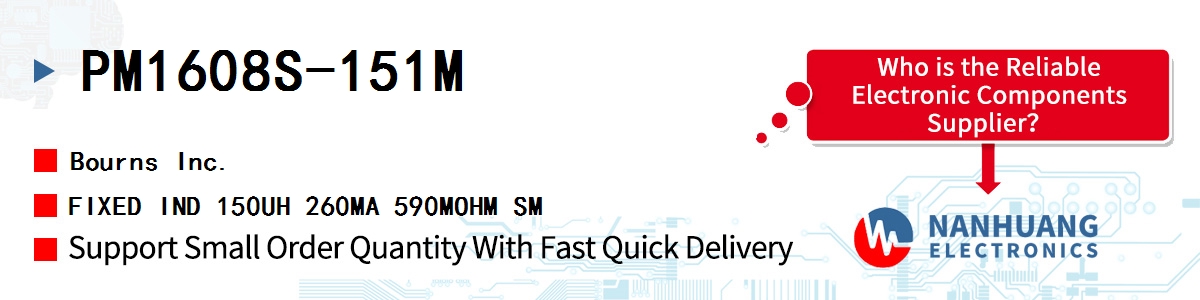 PM1608S-151M Bourns FIXED IND 150UH 260MA 590MOHM SM