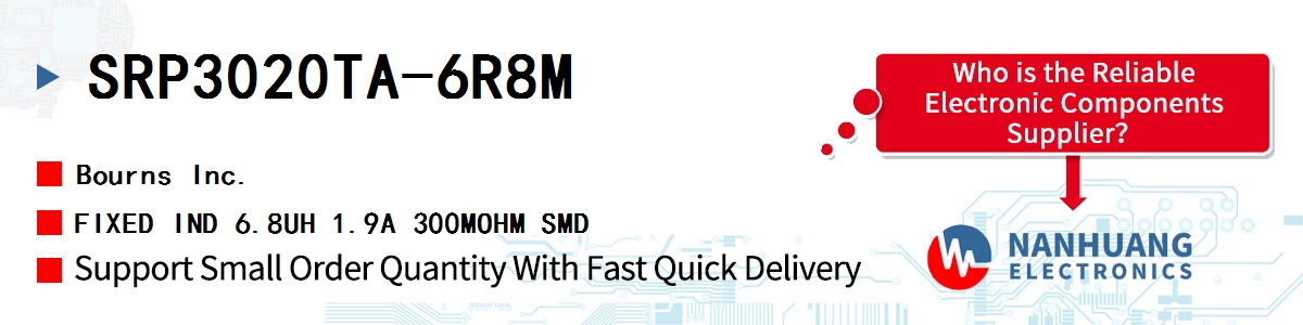 SRP3020TA-6R8M Bourns FIXED IND 6.8UH 1.9A 300MOHM SMD
