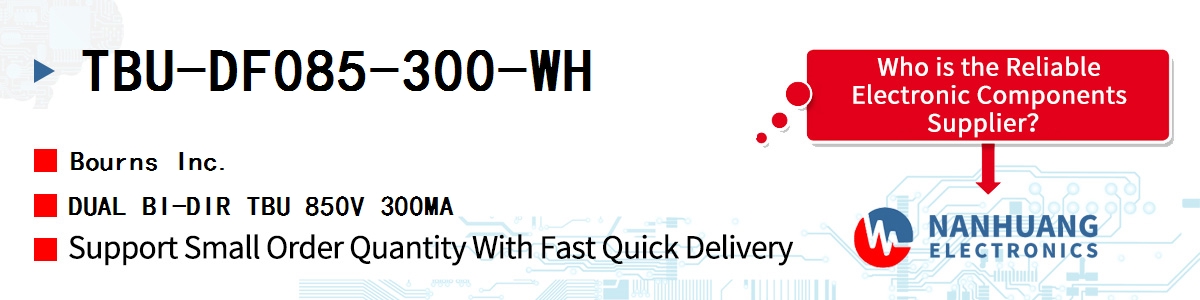 TBU-DF085-300-WH Bourns DUAL BI-DIR TBU 850V 300MA